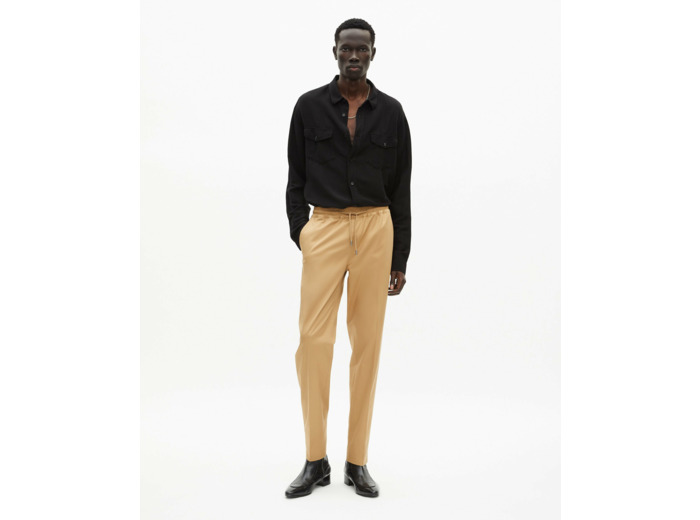 Pantalon a taille elastique beige