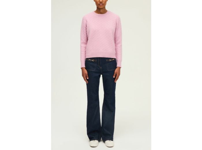 Pull à torsades en laine fine - EMI
