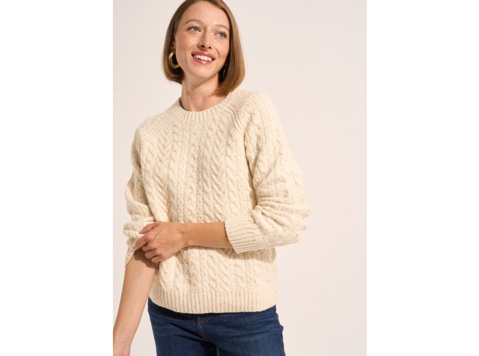 Pull irlandais torsadé à maille épaisse