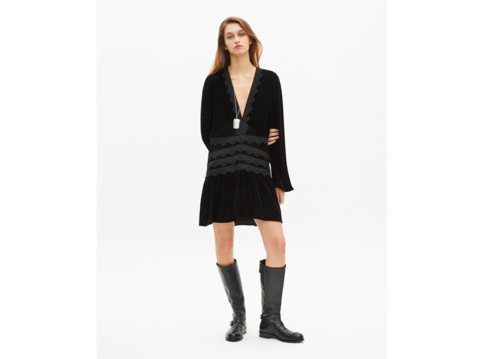Robe courte en velours noire black