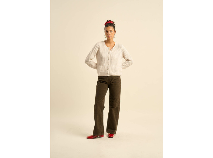 Pantalon en velours à coupe droite