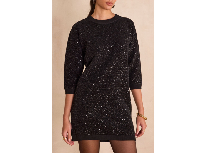 Robe courte en maille à sequins REVEILLON