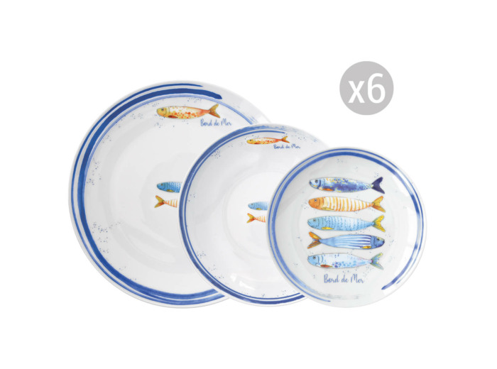 BORD DE MER Set de table 18 pcs