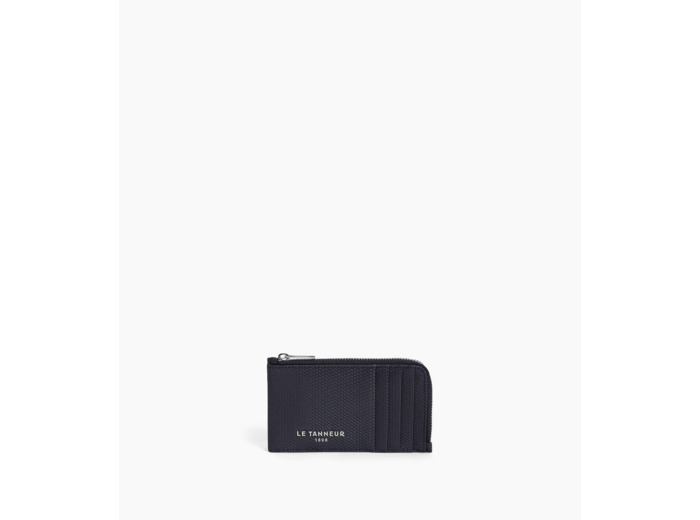Porte carte large zippé Emile en cuir signature T