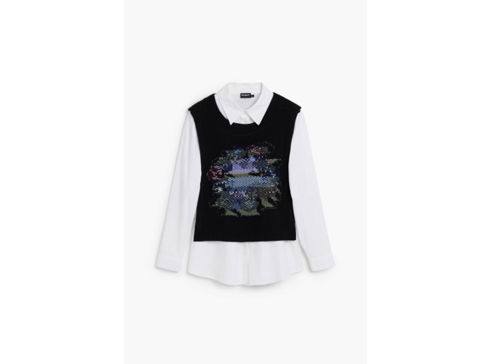Chemise À Manches Longues En Tissu – Femme