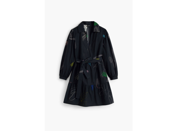 Robe À Manches Longues En Tissu – Femme