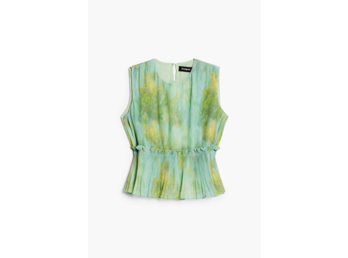 Blouse Sans Manches En Tissu – Femme