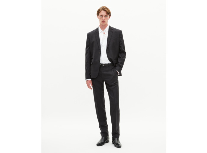 Pantalon de costume ajusté à carreaux en laine noir black