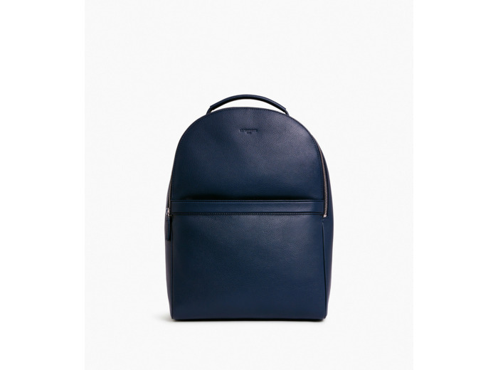 Sac à dos zippé Charles en cuir grainé
