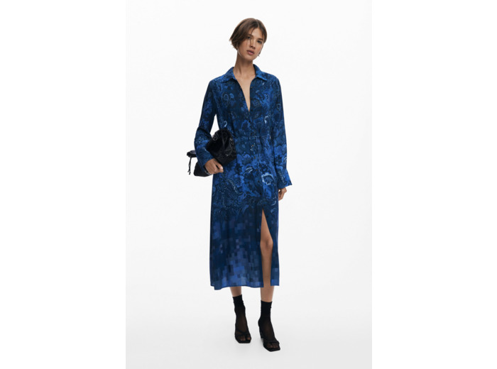 Robe À Manches Longues En Tissu – Femme