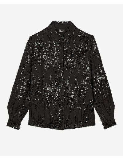 Chemise à sequins noire black