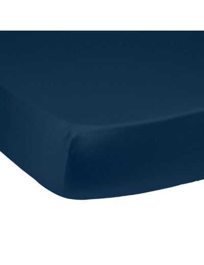 Drap housse Harmonie Satin de coton coloris Marine