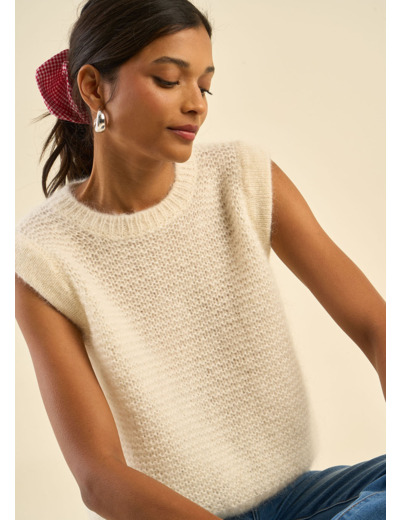 Pull à col rond sans manches
