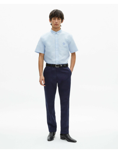 Chemise a manches courtes col classique sky