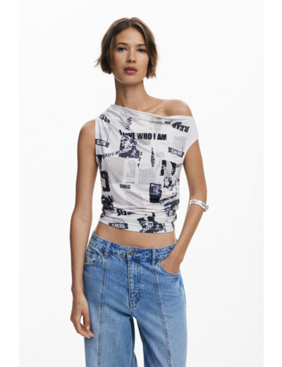 T-Shirt Sans Manches En Maille – Femme