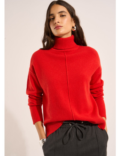 Pull à col roulé en laine