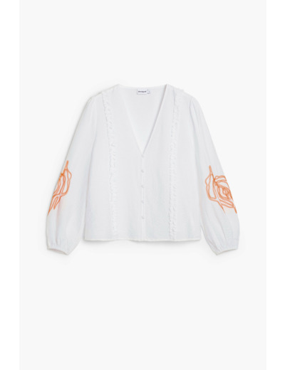 Blouse À Manches Longues En Tissu – Femme