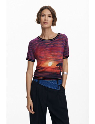 T-Shirt À Manches Courtes En Tricot – Femme