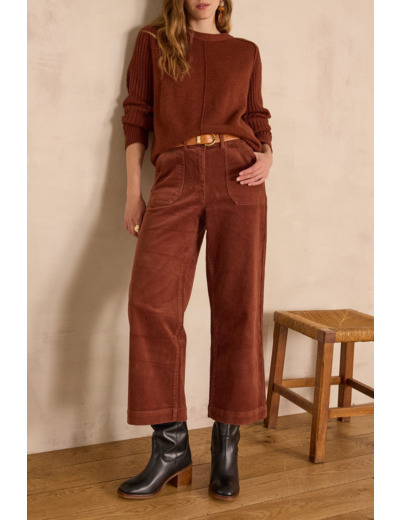 Pantalon SELYNA en velours de coton