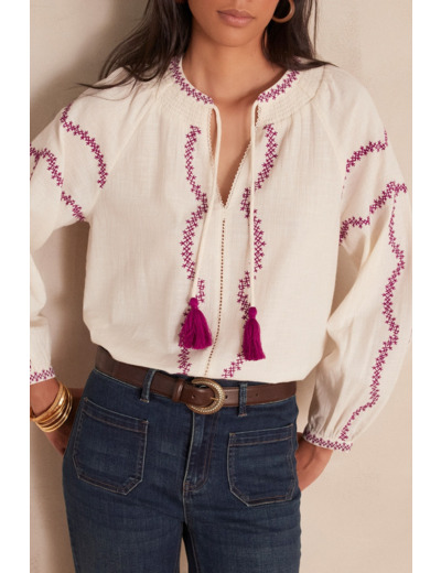 Blouse SULLY en coton et lin