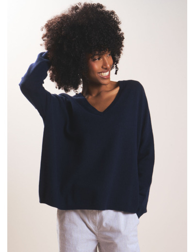 Pull en 100% cachemire à Col V