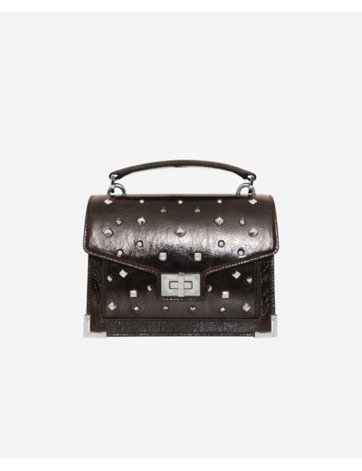 Sac emily small en cuir craquelé marron brown
