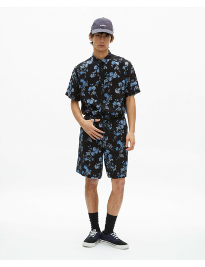Short motif petites fleurs black blue