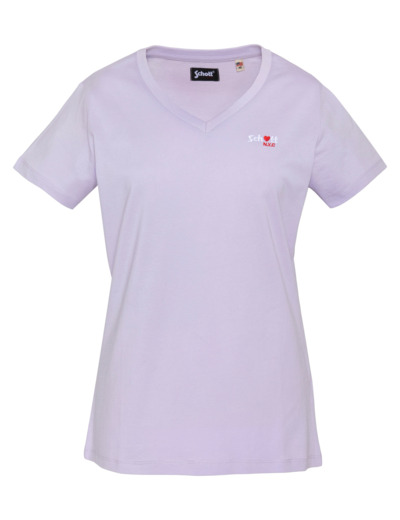 T-shirt col V avec broderie cœur