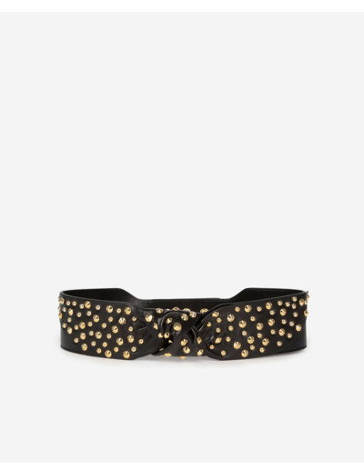 Ceinture en cuir avec gros noeud black