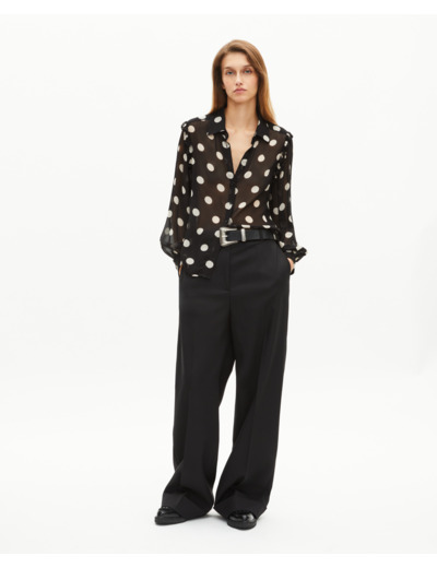 Chemise à pois noire black white