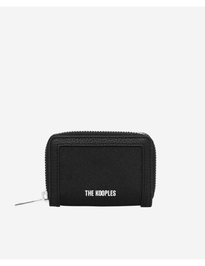 Porte-monnaie en canvas et cuir grainé noir black