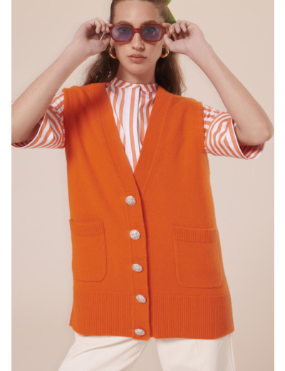 Gilet Ginny Orange en Laine