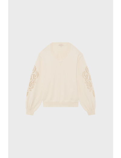 Sweatshirt aux manches brodées - JOLINE