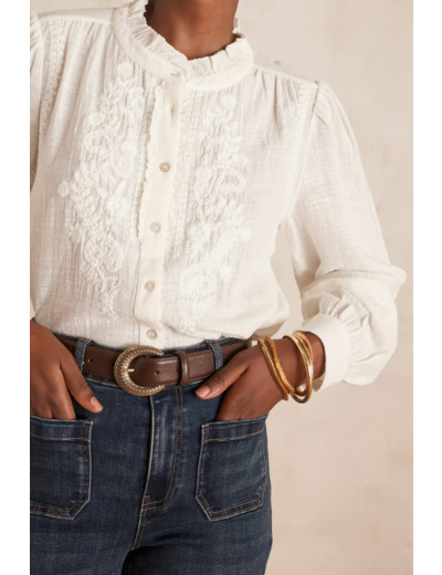 Blouse BROOKE en coton brodée