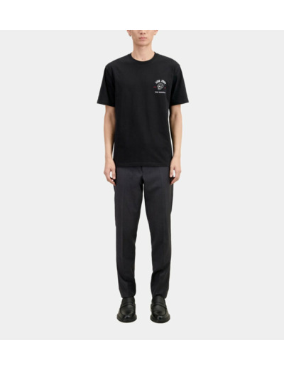 T-shirt manches courtes avec broderie et print skull black