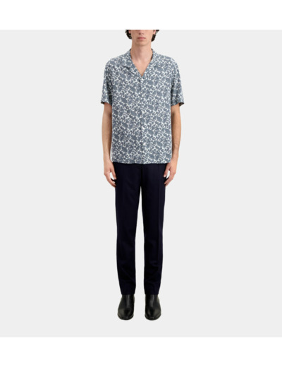 Chemise wako a manches courtes white - blue