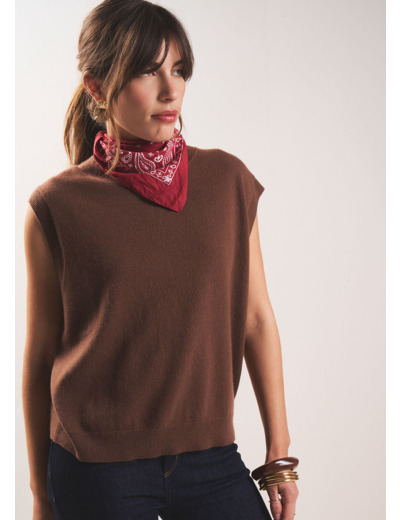 Pull sans manches en cachemire