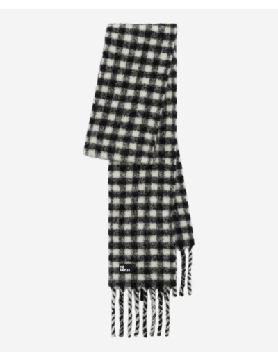 Echarpe à carreaux xxl noire et blanche noir