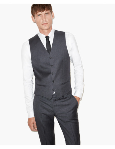 Gilet de costume "super 100's" dark grey