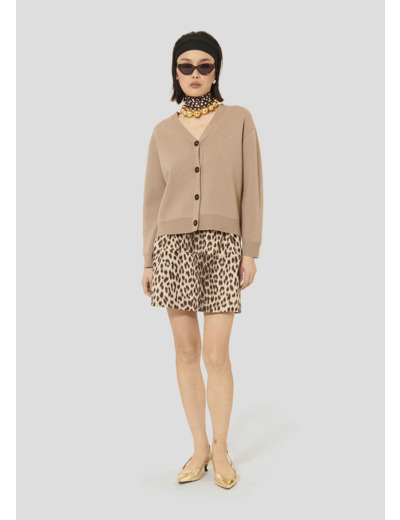 Gilet Gibus Noisette en Laine Merinos Extrafine