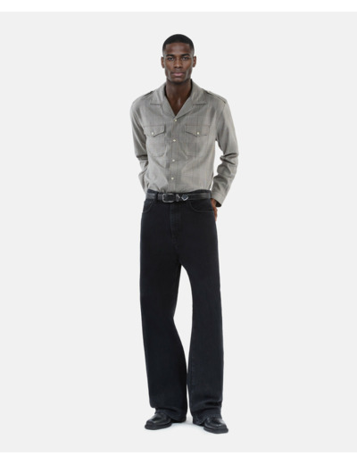 Chemise manches longues a carreaux black white