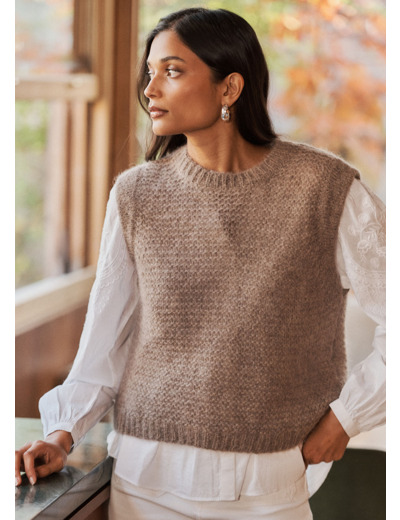 Pull à col rond sans manches