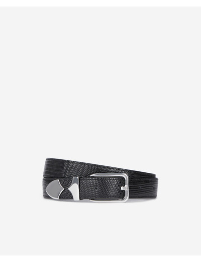 Ceinture en cuir effet croco black