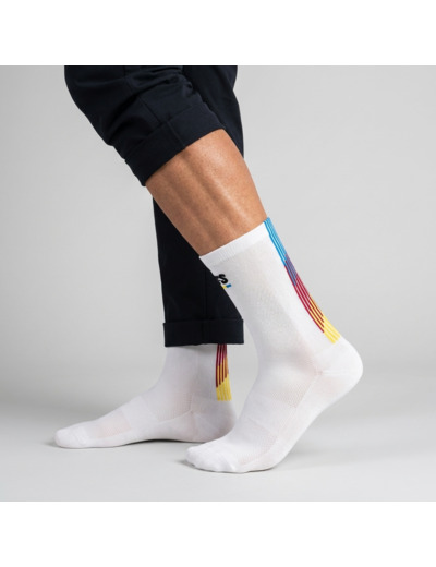 Socks Pulse Race Flag Crew White