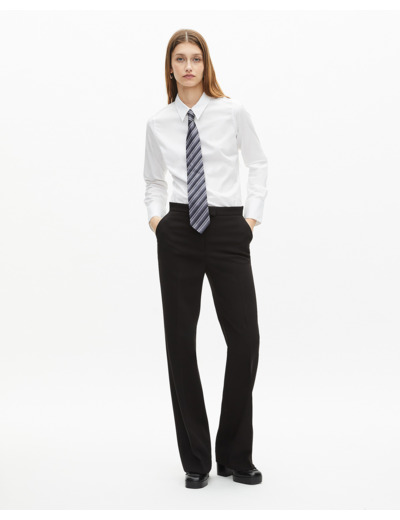 Pantalon tailleur en crêpe coupe droite noir black