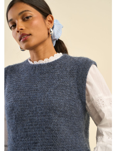 Pull à col rond sans manches