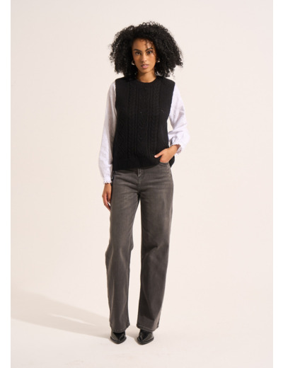 Jean large taille haute