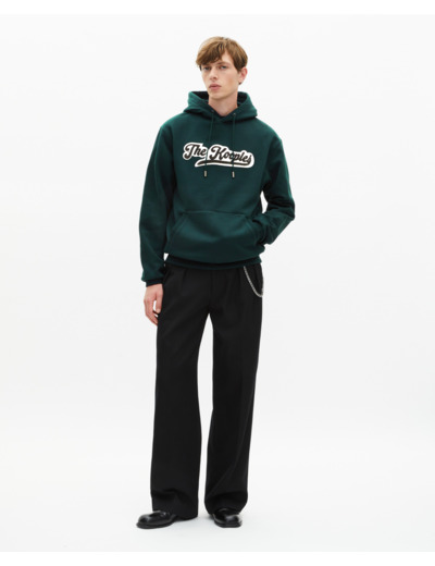 Sweatshirt à capuche avec patch vert foncé bottle green