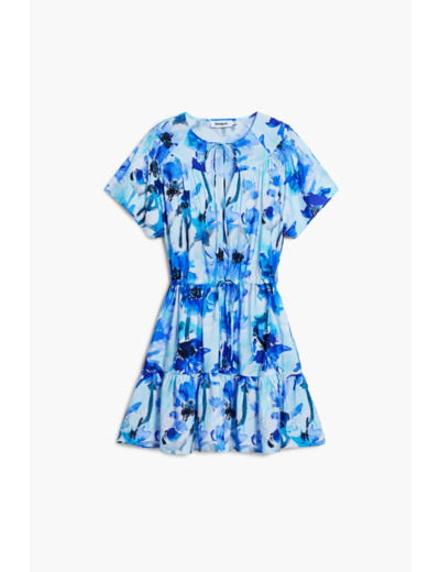 Robe À Manches Courtes En Tissu – Femme