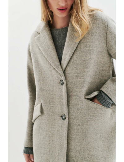Manteau gbrillant 100% laine